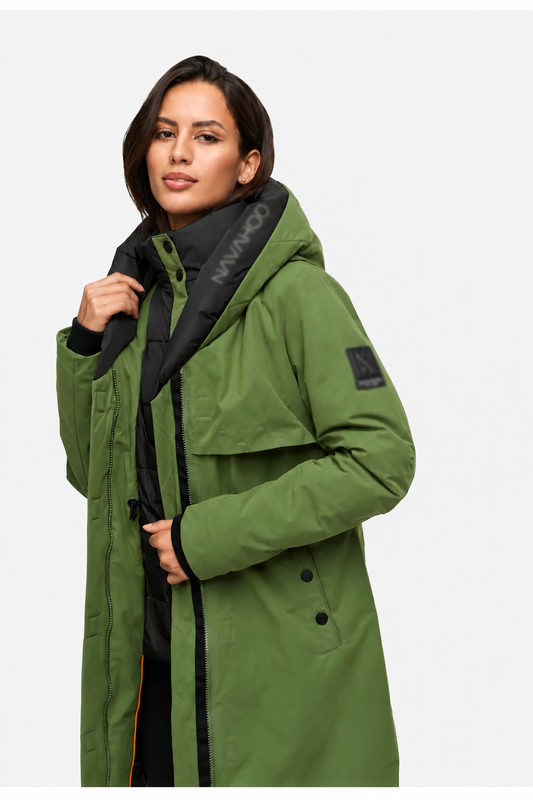 Damen Winterjacke mit Kapuze – Warm gefüttert, windabweisend & taillierbar