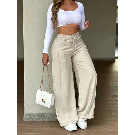 Damen-Freizeithose mit weitem Bein